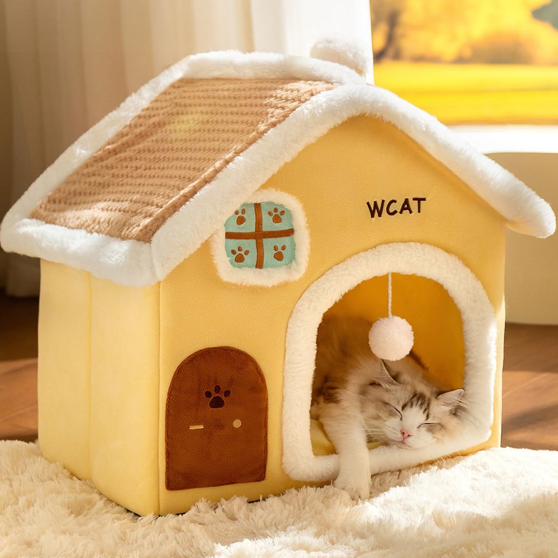 犬 ベッド 犬 ハウス 洗える 猫 ベッド 猫ハウス 取り外し可能 ペットベッド ペットハウス ペットクッション 猫犬用 寝床 休憩所 保温防寒 あったかい ペット用品 ふわふわ 滑り止め 室内寒さ対策 小中型犬 秋冬|日用雑貨NEWPRODUCT