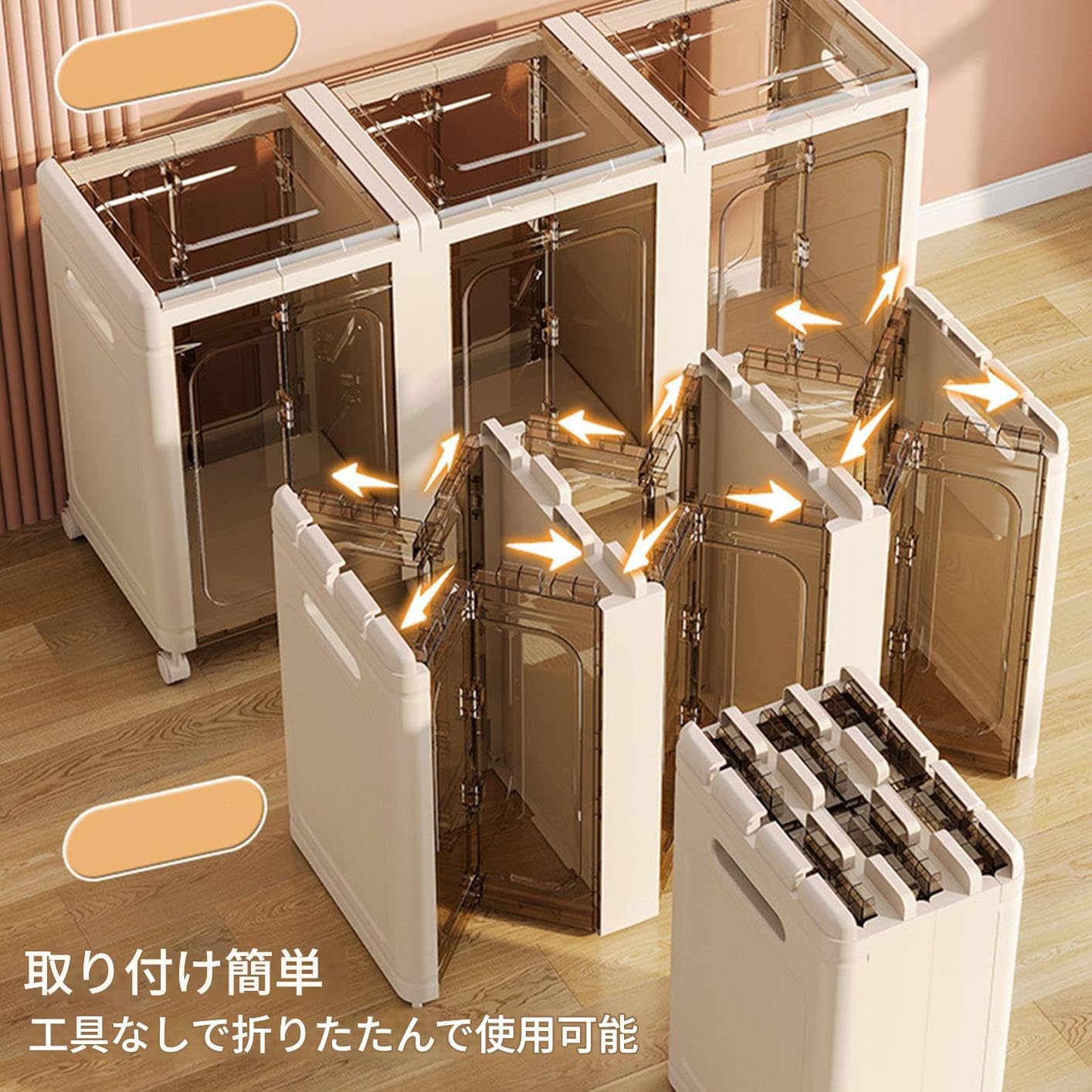 キューブ収納オーガナイザー - 大型 折りたたみ式 収納ボックス 蓋付き | オフィス 学校 パントリー 寝室 整理収納 収納ボックス｜日用雑貨NEWPRODUCT
