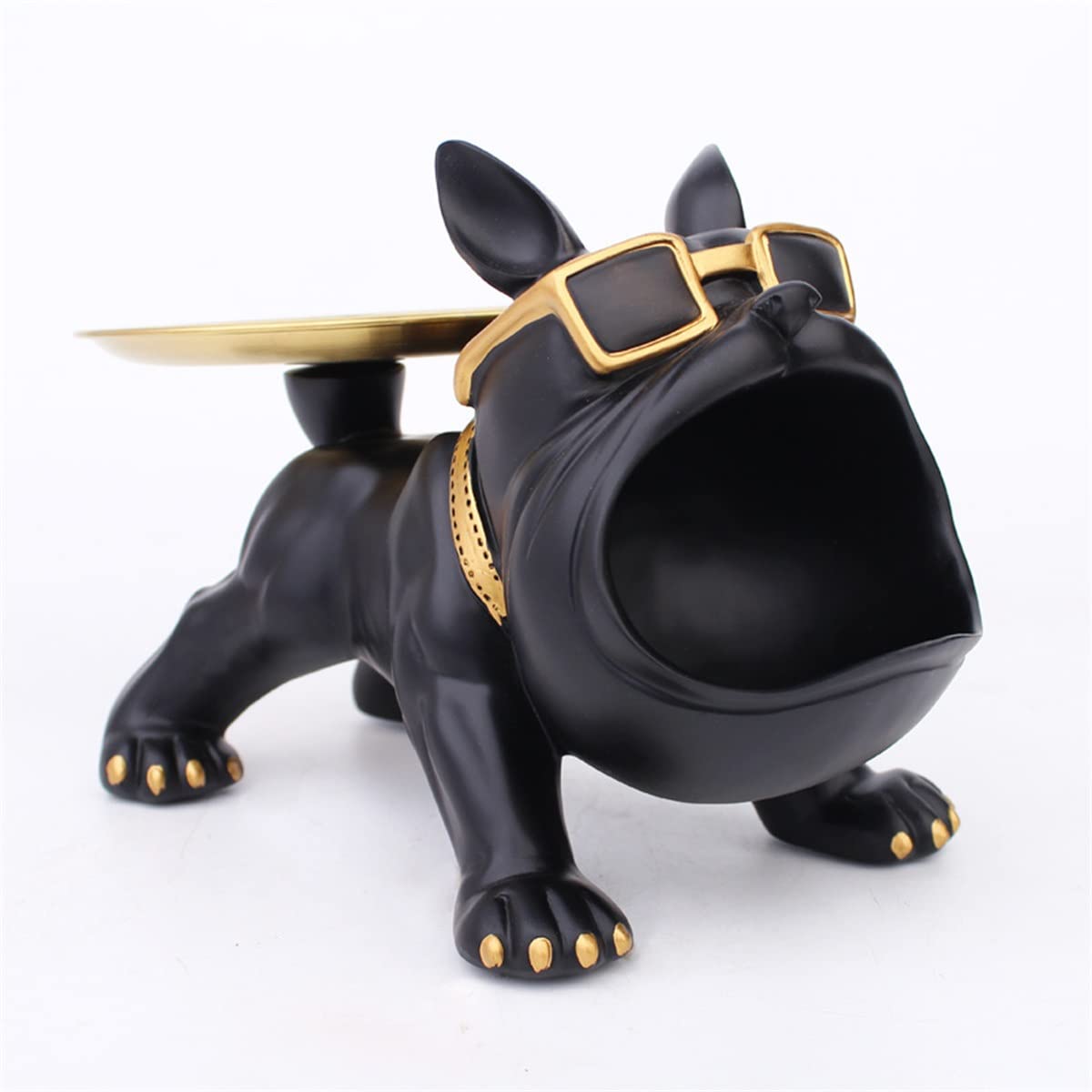 冷やりとした フレンチブルドッグ 像 かざり付ける 脂 犬 刻みつける 狆ころ かざり付ける ステンレス鋼スチール写真 お盆付き添い人 キーオーガナイザー 砂糖漬け納めるボックス席 速見表かざり付ける (色合い: 黒いこと) 日用品雑貨・文房具・手芸-その他