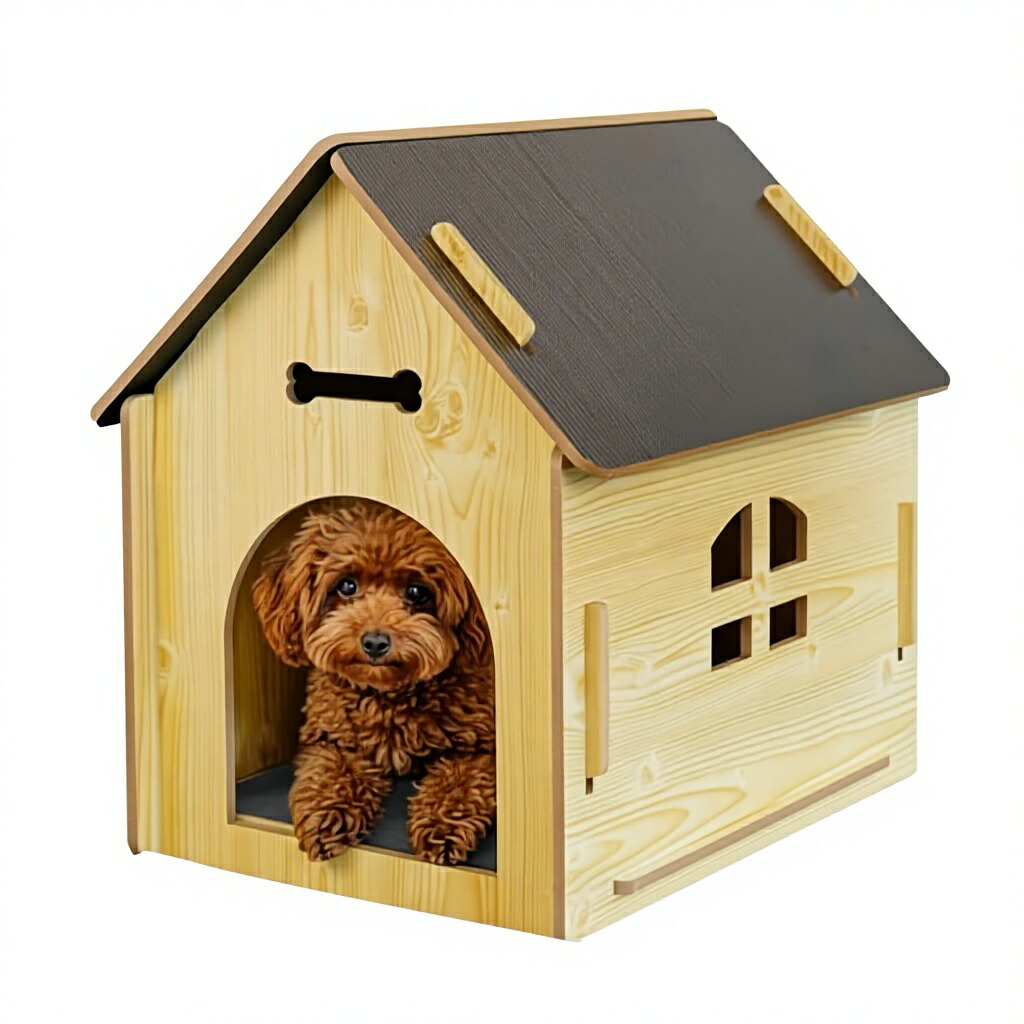 今めかしいな犬猫用室内/室外木製住みか、窓付き添い人、飾り気の無い組み立て、手道具不必要、お取りつくろう飾り気の無い、リビング御部屋に至適