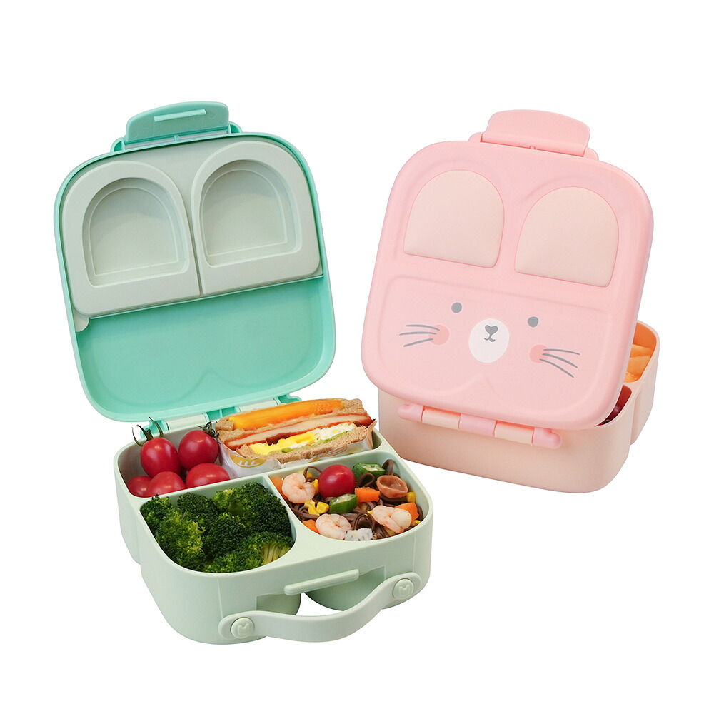 赤ちゃん用お弁当箱可塑性物質製可愛らしいPP + ケイ素樹脂蓋目こぼし目こぼし,教え子用携帯型マイクロ波熱する