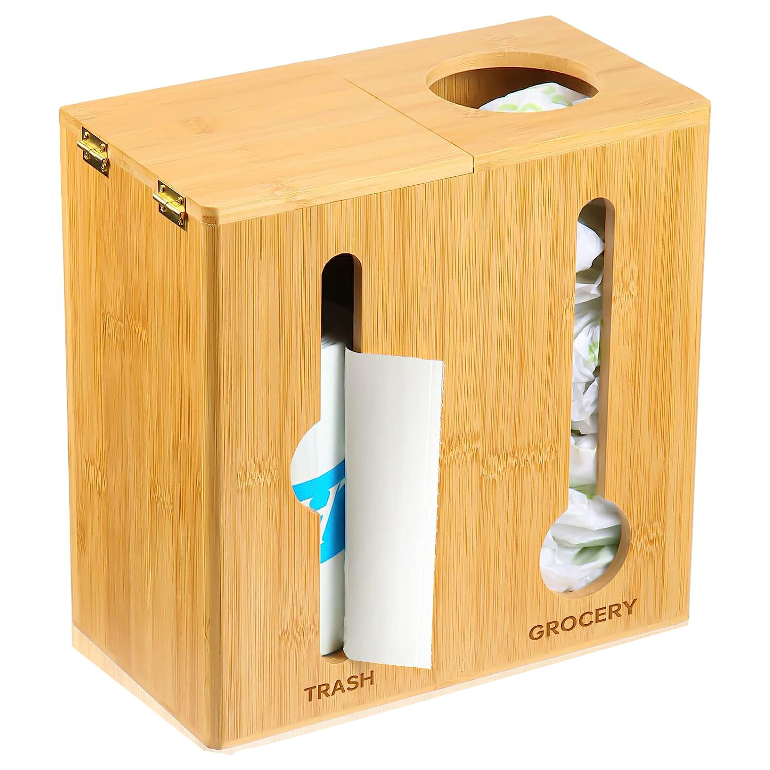 ゴミ袋ディスペンサー竹ビニール袋ホルダーウォールマウントゴミ箱時刻表品バッグホルダーディスペンサー