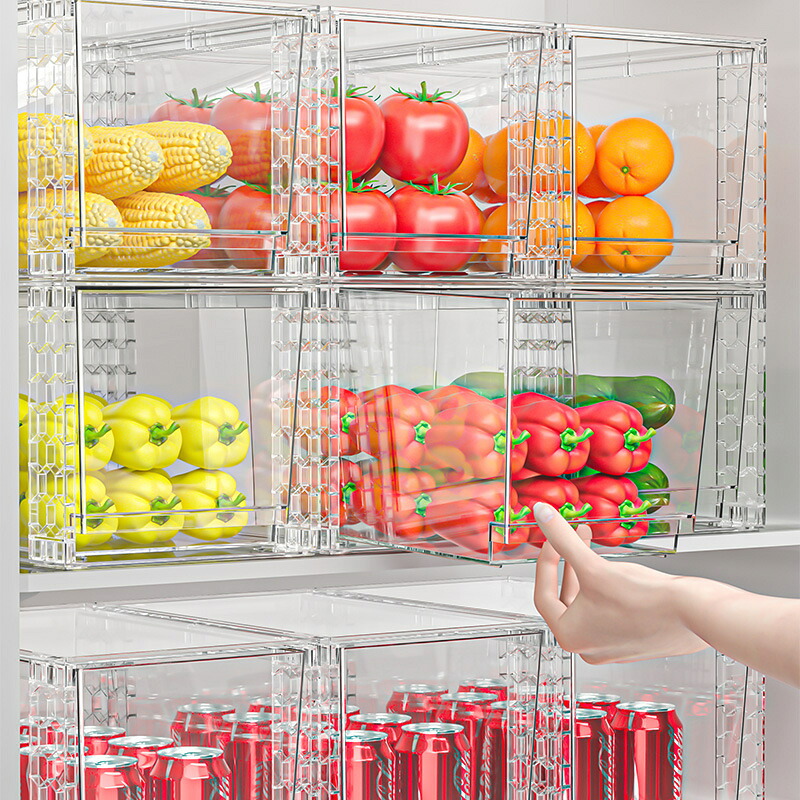 電気冷蔵庫納めるボックス席冷凍器用納めるボックス席御厨子所草片食料雑貨類抽き出し用澄み切った可塑性物質製