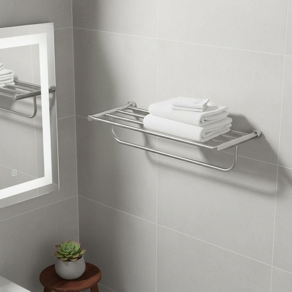 モダンなアルミ製タオル掛け、グレーのペンダント付き、ホテルや家庭用トイレに最適｜日用雑貨NEWPRODUCT