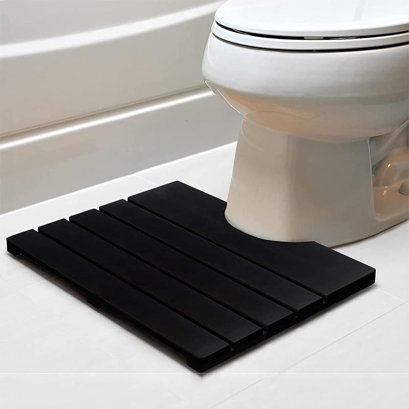竹製室内用便器引っ敷き木製カーペットバスルームトイレベース用の曲線状の形した木製引っ敷き-高架式、上滑り止め、低検査と修理