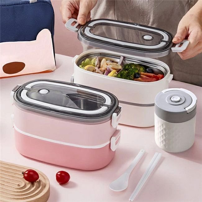 持ちはこぶ用カトラリー仕掛ける( おまけ付き添い人 保温昼御飯ボックス席 昼御飯ボックス席 2段  赤ちゃん 成年者 保温 弁当箱
