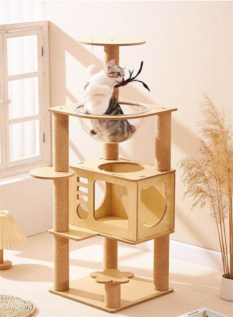 木製キャットタワー キャットタワー 猫高閣 ミニキャットタワー 恒星船 子ネコと大型猫 多頭飼い キャットタワー据え付け 省間隔文字 登り分かりやすい 手あそび 見晴台 ねこ住み家 爪とぎ