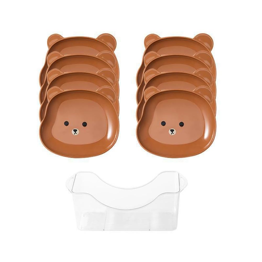茶色のかわいい漫画の形のクマの唾骨皿、デスクトップゴミ箱、スナック食品残渣、フルーツプレート、キッチン食器|日用雑貨NEWPRODUCT