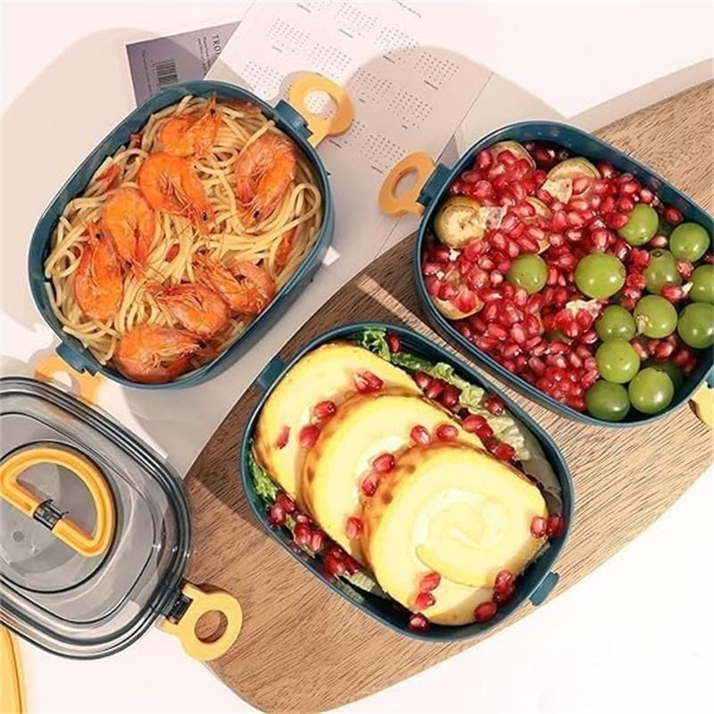 三段インチ-1弁当箱 3つの食物のあき場所が 2000mlの大静電容量 食器を持ってくるする 小ぎれいになり分かりやすい 抗菌 シリカゲル手抜かり押しとどめる 成人男性 亭主もち 高校生 被雇用者