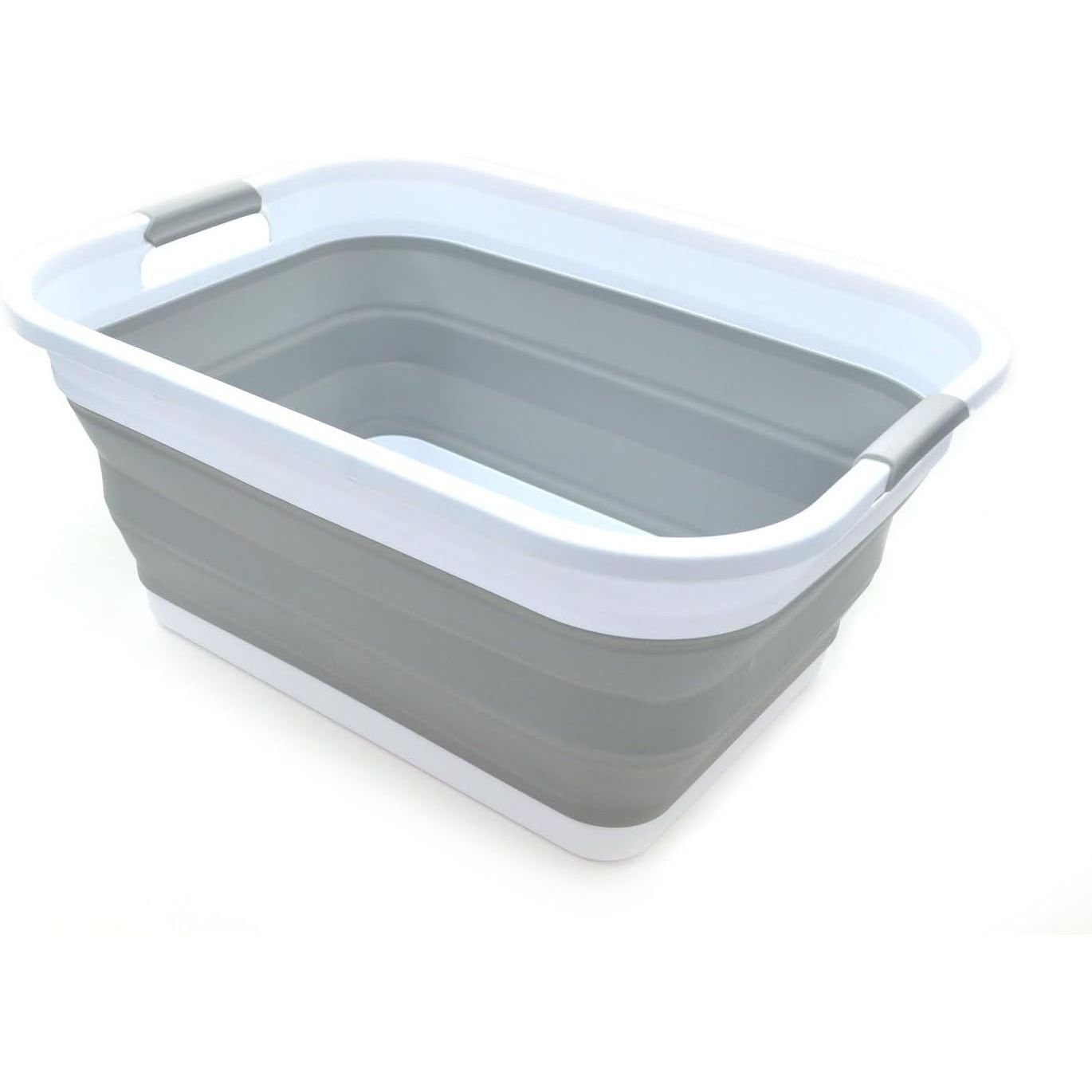 41L（10.8gal）折りたたみ式プラスチックランドリーバスケット、携帯型洗い濯ぎ桶、折りたたみ式受けが良い納める容れもの/まとめ役、省間隔文字