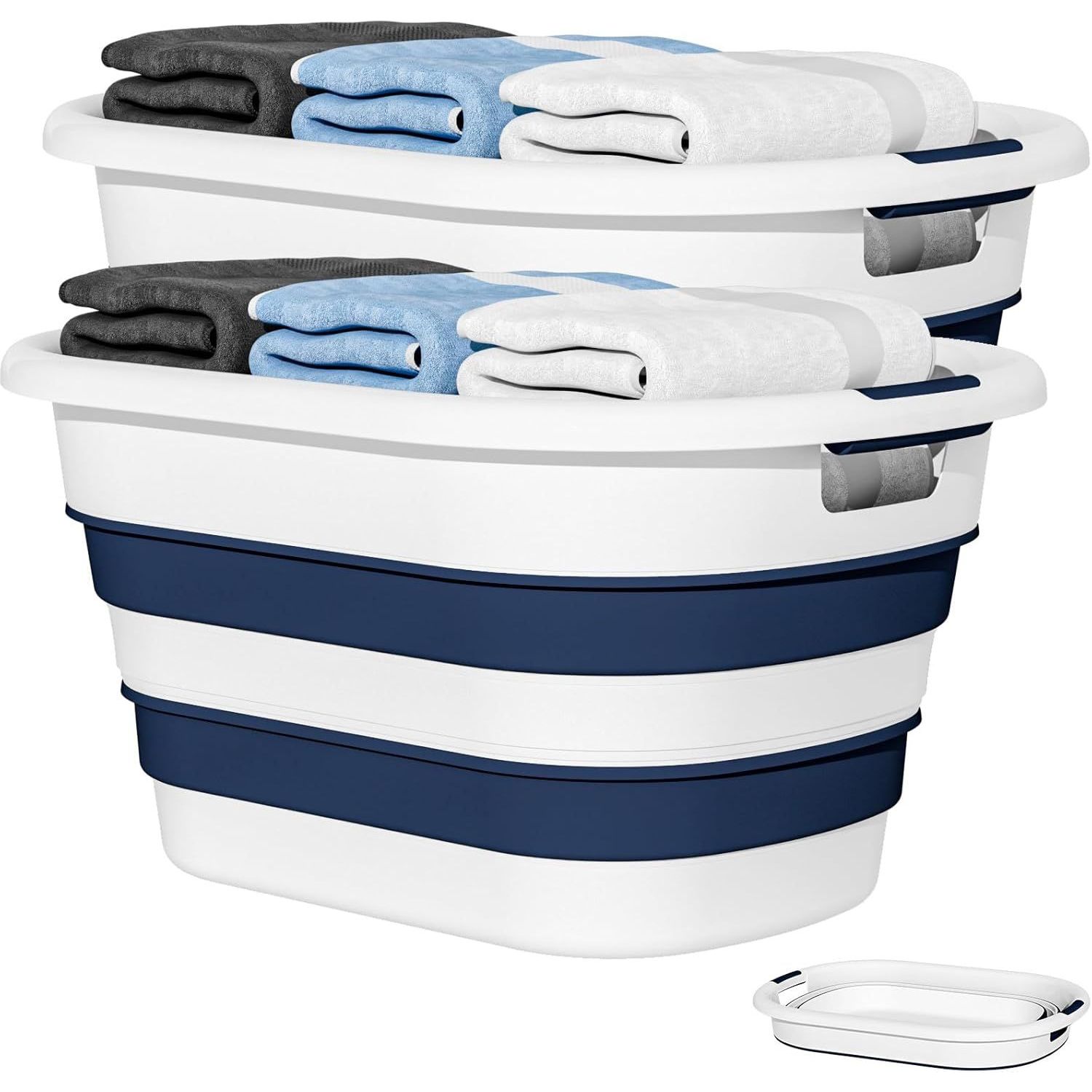 43L（11.5gal）折りたたみ式可塑性物質製ランドリー提げ篭、ポップアップ式納める入れもの、大静電容量ランドリーハンパー