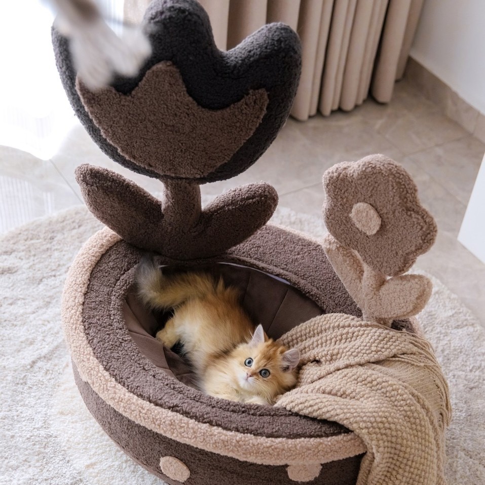花のひな形姫御前犬の寝台耳あたらしい表現スタイル高品?の愛玩動物犬の寝台