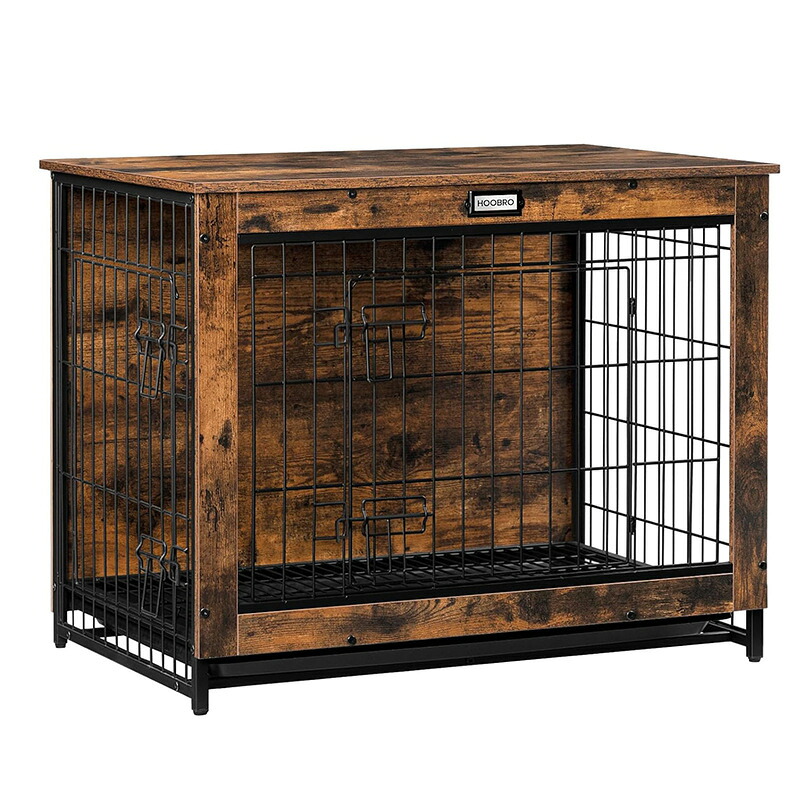 強化因子された純乎たる材と鉄製の犬用伏せ篭、鉄条枠組み付き添い人、中型犬と小型犬用