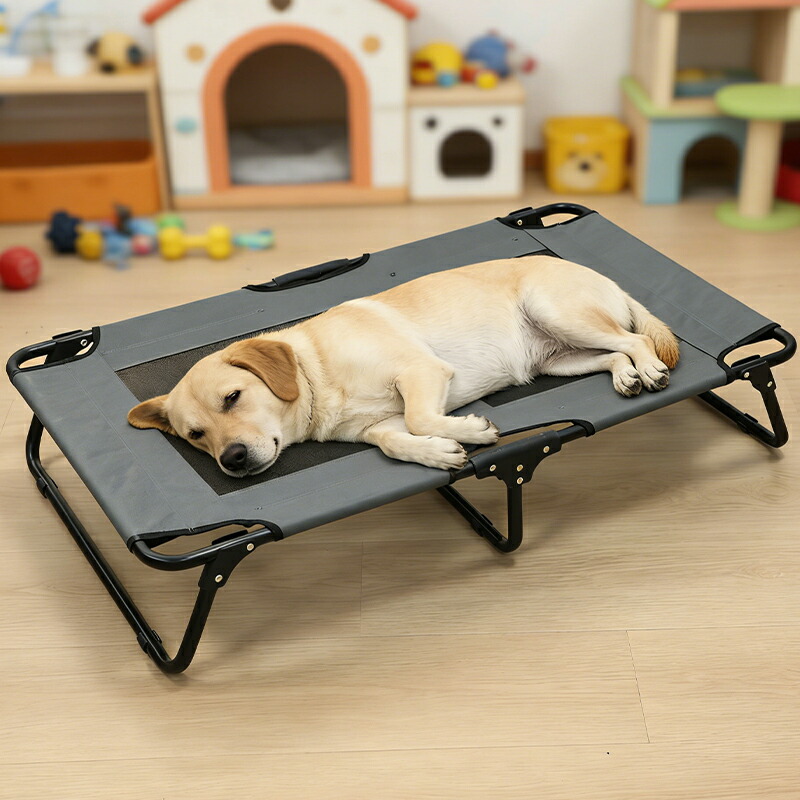 折りたたみ式大型愛玩動物用キャンプベッド、牢固たるな600Dオックスフォード出どころ、通気性、屋内外兼用、犬猫用臥榻、愛玩動物設備