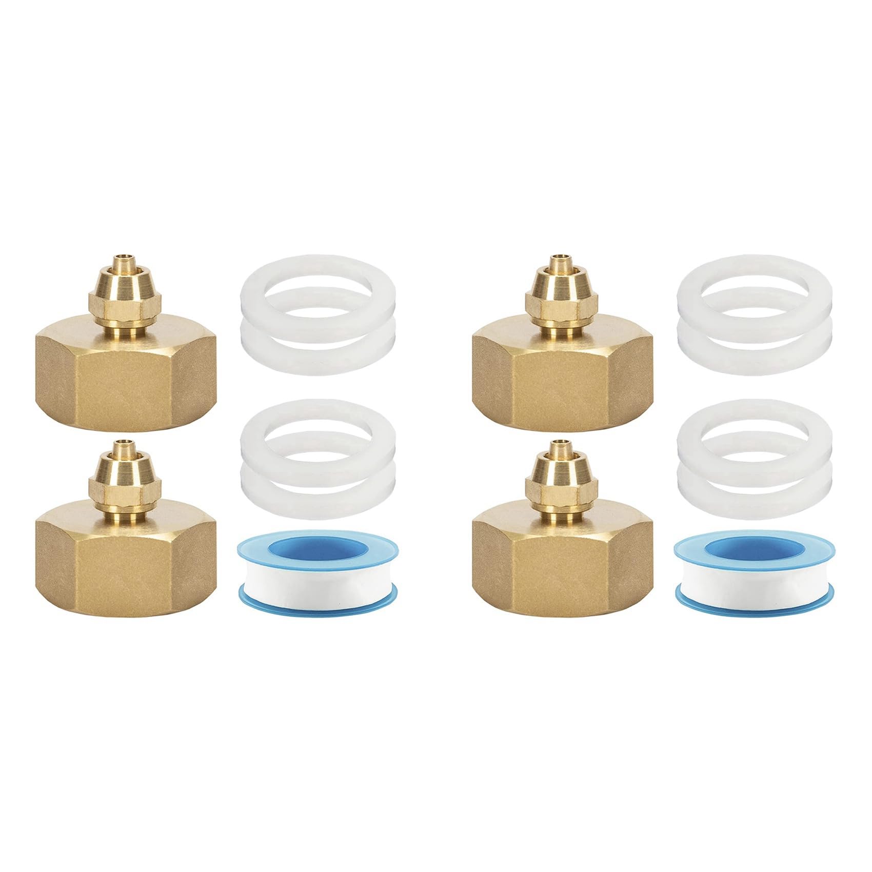 3/4inから1/4inのホースアダプターガーデン金管楽器1/4inから灌漑用配管アダプタ4容器に並べる