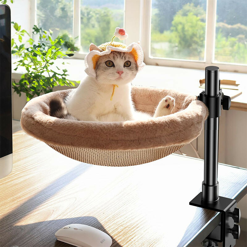 360 ° 回転させる能力のあるな自然調整能力のあるな猫用ハンモックホームオフィス用取りはらい能力のあるホンブルグ帽で好いたらしいな愛玩動物猫用臥榻棚