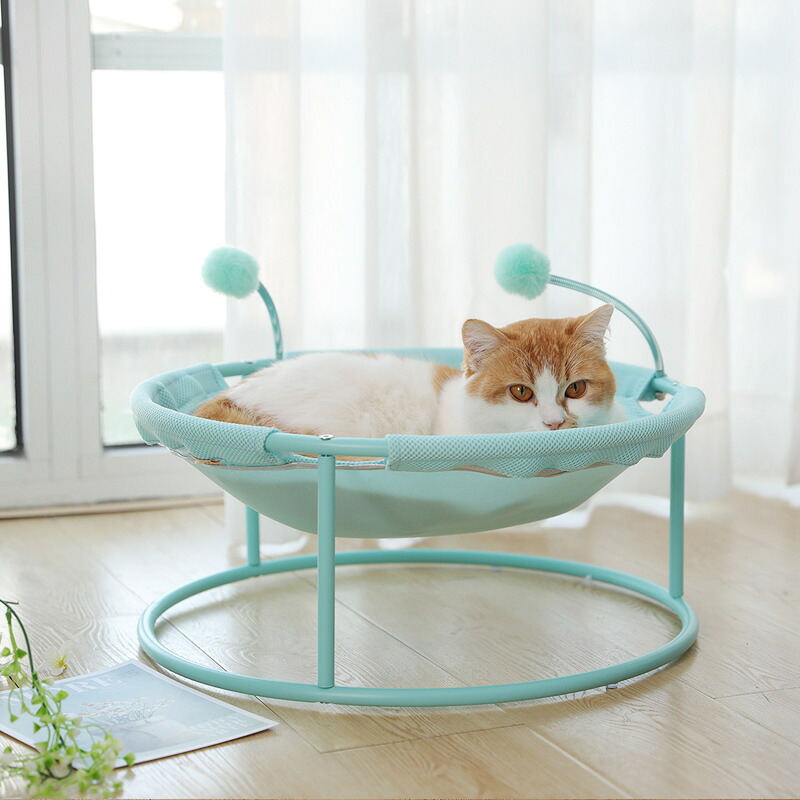 折りたたみ式高架ペットベッドペット居心地の似つかわしい臥榻メッシュ高架猫ハンモックベッドベビーベッドぬいぐるみキャットニップ付き添い人