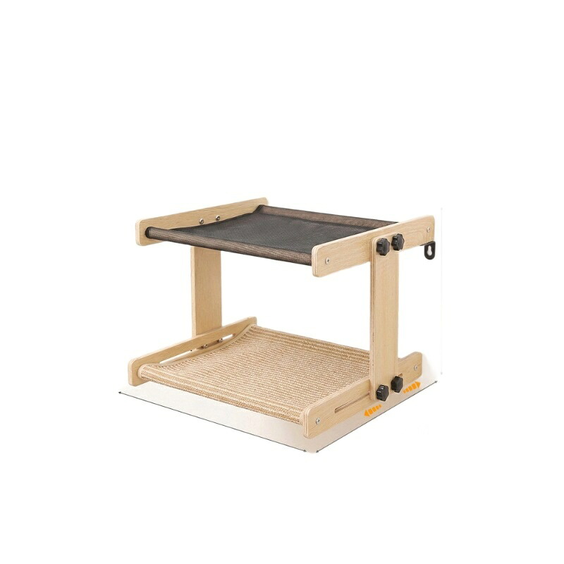 キャットツリータワー キャットベッド付き添い人 猫用爪とぎ 二層式窓用極点 ハンモック オール時期相応う 愛玩動物装置