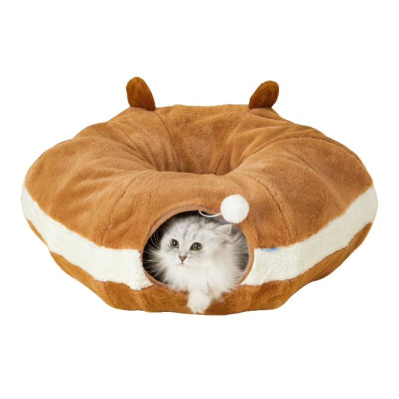 猫用トンネルベッドドーナツ猫熱電子管手あそびクリンクル紙耳インタラクティブ手あそびラウンド愛玩動物プレイグランド用