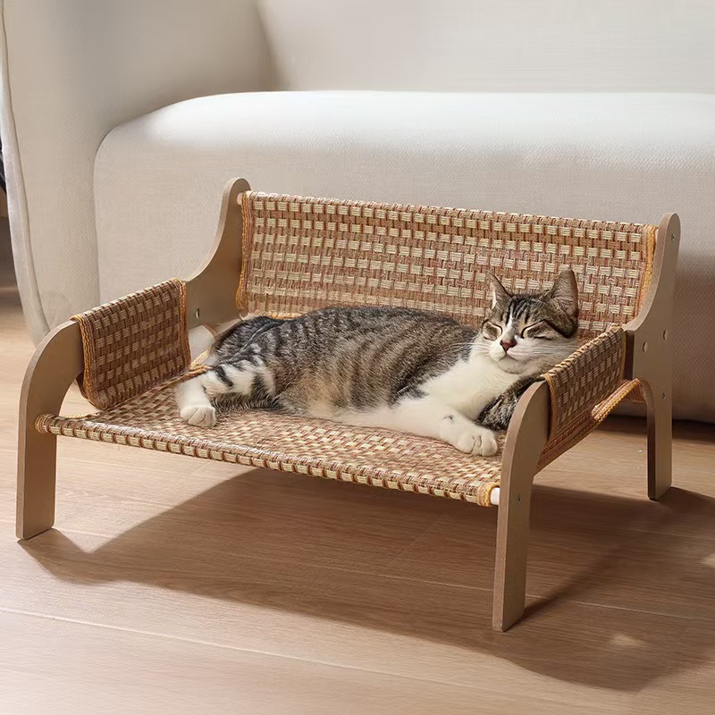 猫用長椅子臥榻付き添い人無地柄猫用ベッドスクラッチ抵抗性非脱落性猫用犬用