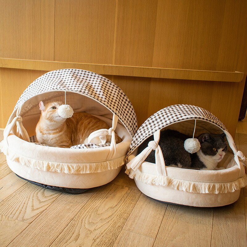 四季通じるペットクレードルベッド 虚蝉クローズド生あたたかい猫用長いす取りはずし能力のあるな猫用寝台装置