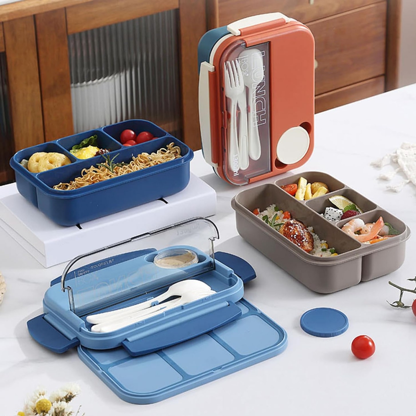 コンパートメント付き弁当箱 気密弁当容器 収納ボックス 大人用子供用食事準備容器 弁当弁当箱 プラスチック耐熱容器｜日用雑貨NEWPRODUCT