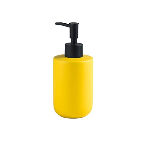 ソープディスペンサー ソープボトル 詰め替えボトル セラミック ハンドソープ 350ml 4色 ボトル おしゃれ キッチン洗剤 各種洗剤対応 食器用洗剤 キッチン 洗面所 ギフト 新築祝い 引越し祝い (イエロー)｜日用雑貨NEWPRODUCT