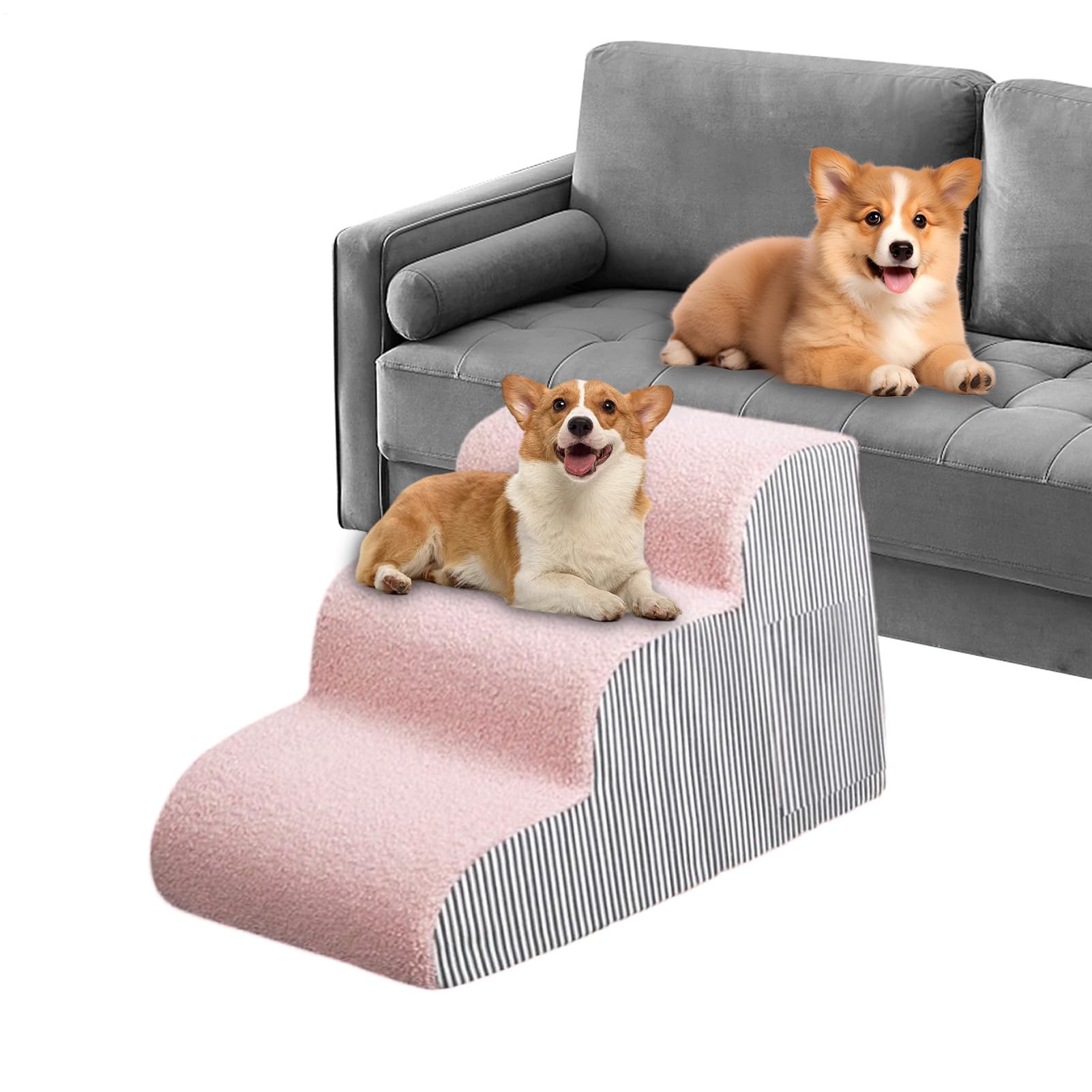 ペット用高めベッドスロープ 室内キャットステップ | 滑り止め 洗えるカバー付き 屋内屋外対応 ソファベッド用ランプ|日用雑貨NEWPRODUCT
