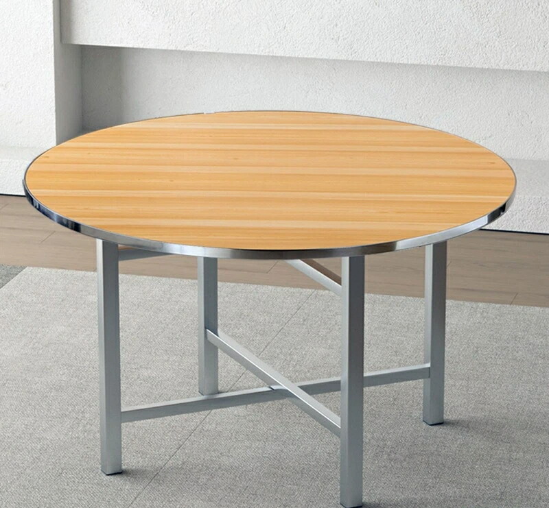 円形 折りたたみテーブル 丸テーブル ダイニングテーブル 大判 (樹脂製/直径120cm-150cm/ホワイト) [家庭用 飲食店 業務用 食堂 大排档 イベント 屋外 アウトドア] 省スペース 持ち運び便利 丈夫 シンプル モダン｜日用雑貨NEWPRODUCT