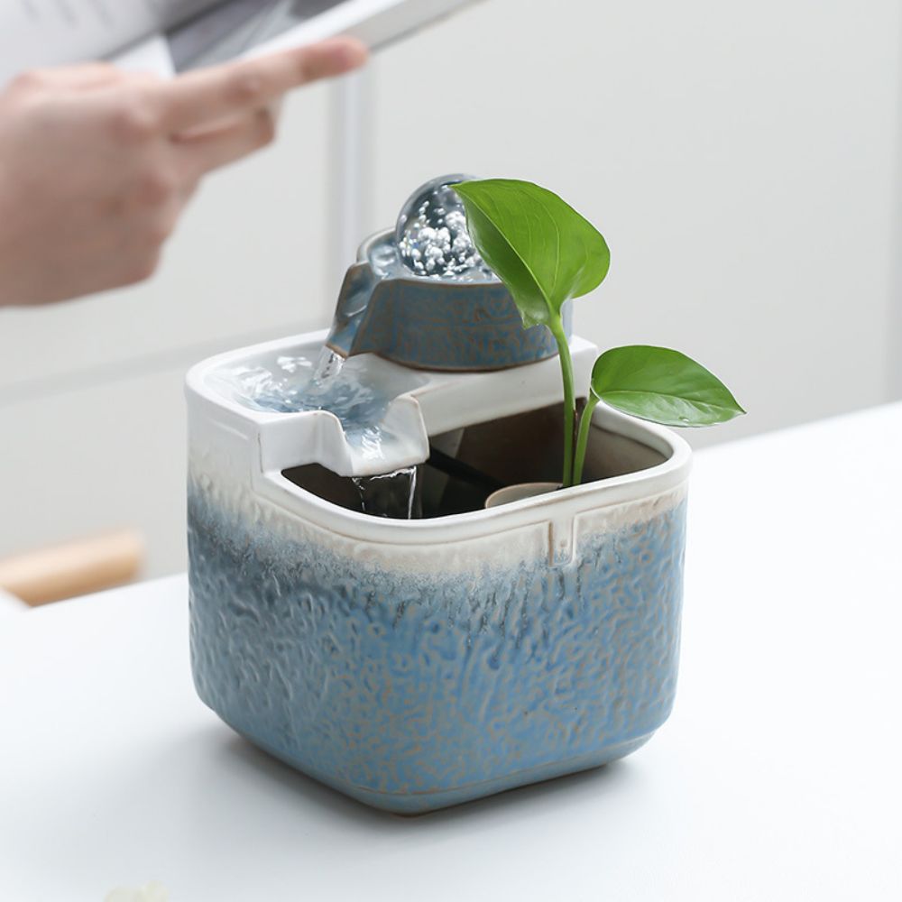 インテリア卓上噴水 置物 USB水ポンプ 室内噴水 装飾品 デスクトップの装飾品 リビングルーム デスクトップの噴水 流れる水の装飾品 噴水装飾 卓上置物｜日用雑貨NEWPRODUCT