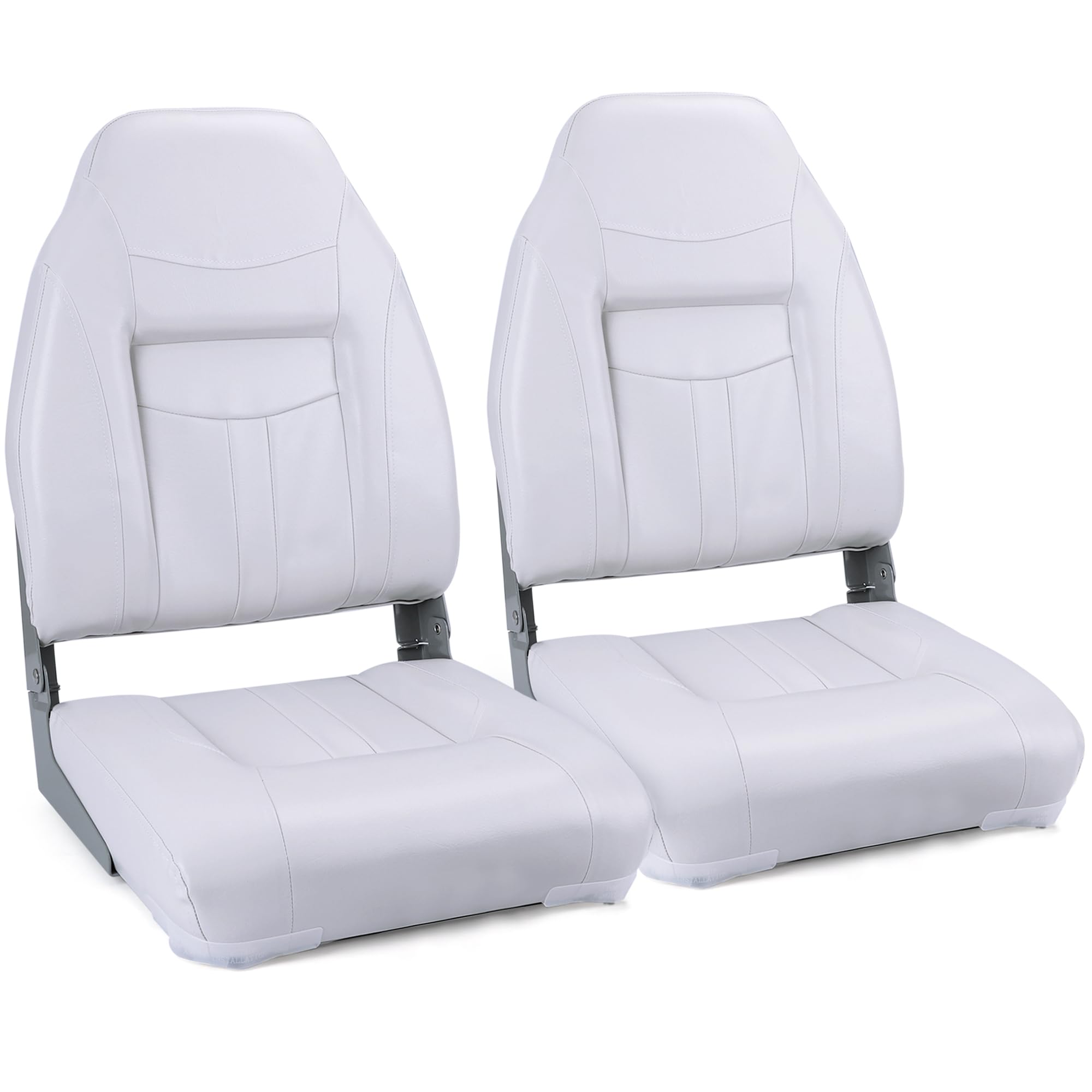 デラックスハイバック折りたたみボートシート ステンレススチールネジ付属 ホワイト(2シート)|日用雑貨NEWPRODUCT