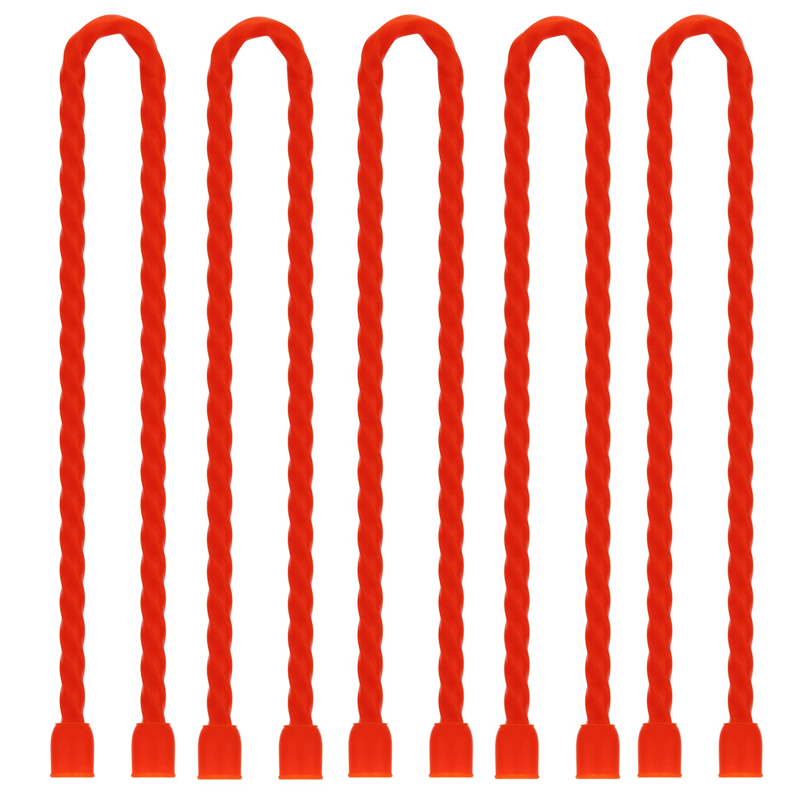シリコンケーブルタイ 5本 24インチ 直径6.5mm 再利用可能 ゴムツイストタイ 折り曲げ可能なケーブルタイ 束ねて保持 多目的スチールコアコードタイ 屋内外用 (レッド)｜日用雑貨NEWPRODUCT