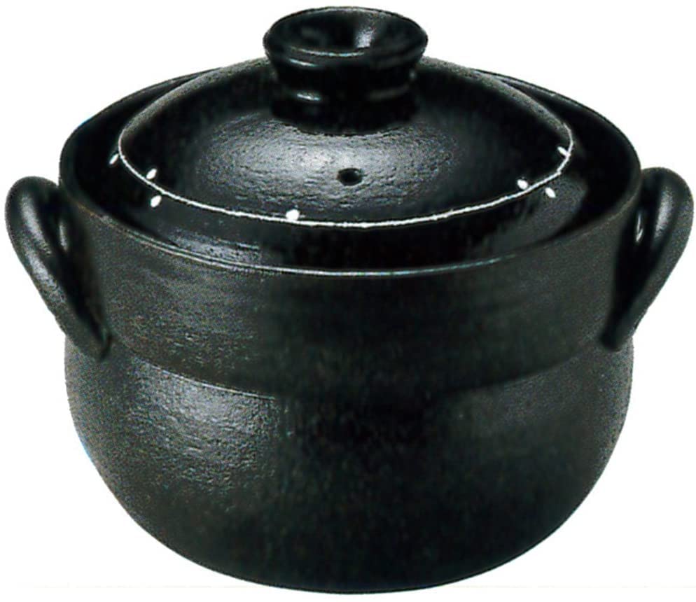 炊飯土鍋 直火 黒釉線紋 4合炊き 2重蓋|日用雑貨NEWPRODUCT