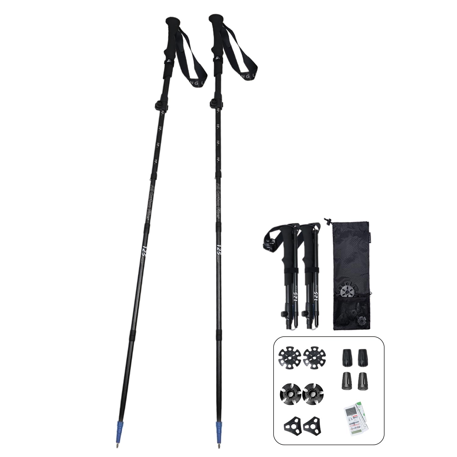 トレッキングポール 登山 ストック 3Kカーボン 折り畳み式 2本セット【195g/202g超軽量 収納サイズ34cm】登山用ストック ウォーキングポール 収納ポーチ付き 付属品5種類 日本語説明書 登山 ウォーキング アウトドア ハイキング 遠足 散歩 高齢者|日用雑貨NEWPRODUCT