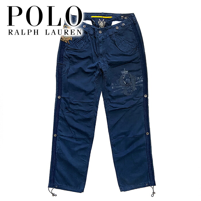 【送料無料】 【楽ギフ_包装】 【メンズ パンツ・ネイビー】 Polo Ralph Lauren ポロラルフローレン 【34×32】 ”ポロラルフローレンコットンカーゴパラシュートパンツ” 41,470円