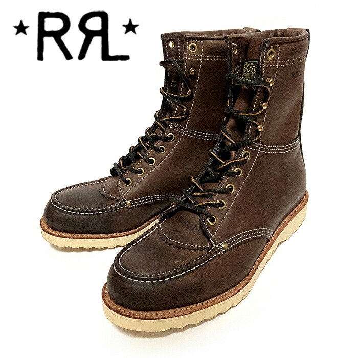 ダブルアールエル RRL & CO ブラウン ワークブーツ Double RL(RRL) WYTHE BOOTS 茶 USA製 ダブルアールエル ワーク
