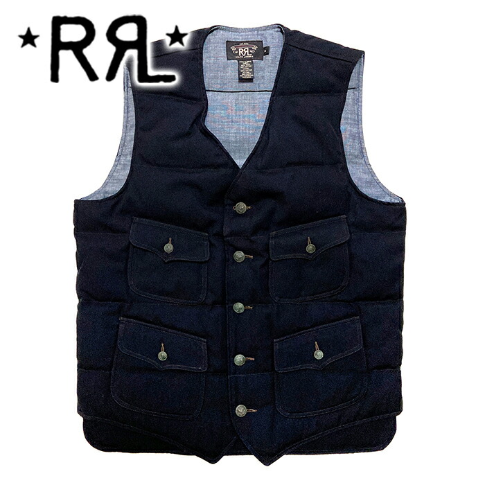楽天市場】RRL ダブルアールエル ダウン ベスト サイズ:S 襟ムートン