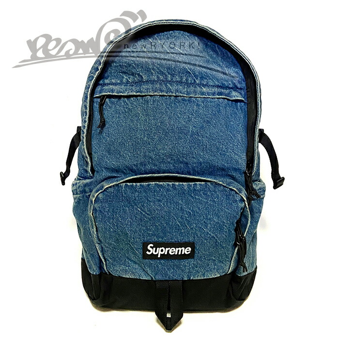 【貨物輸送無料】【楽ギフ_荷造り】【メンズ バックパック・ウォッシュドインディゴ】Supremeシュプリーム【Denim Backpack】【FW25B1】”シュプリームデニムバックパック”