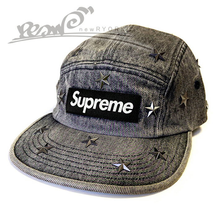 【百貨店SALE 20％OFF】【メンズ キャップ・ウォッシュドブラック】Supremeシュプリーム【Stars Studded Denim Camp Cap】【SS26H28】”シュプリームスタースタッズデニムキャンプキャップ”