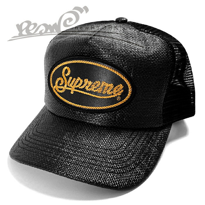 【貨物輸送無料】【楽ギフ_荷拵え】【メンズ 旗がしら・黒いこと】Supremeシュプリーム【Raffia Mesh Back 5-Panel】【SS26H24】”シュプリームラフィアメッシュバック5ダイアログボックス旗がしら”