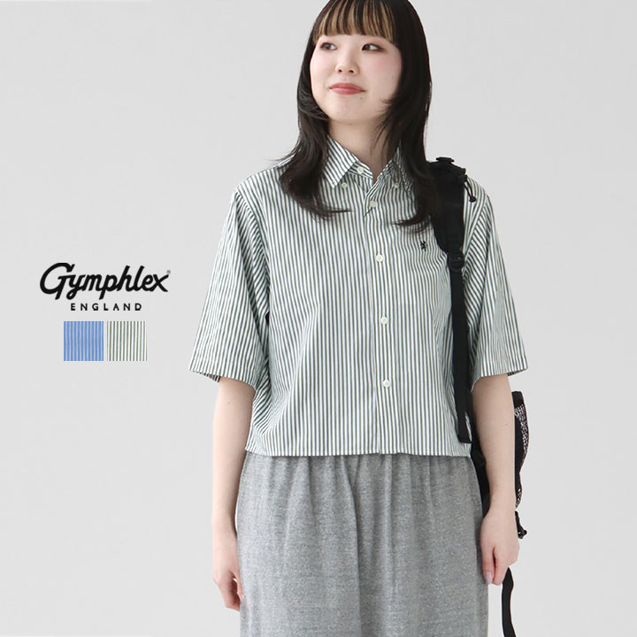 GYMPHLEX(ジムフレックス) ショート ボタンダウン半袖シャツ GY-B0367MTS GY-B0367HPS(STRIPE-SHIRT)|news-webshop(ニューズ)