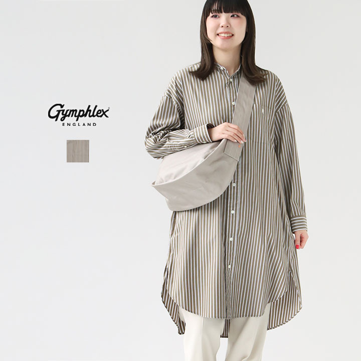 楽天市場】GYMPHLEX ジムフレックス リネンクロス バンドカラー シャツ