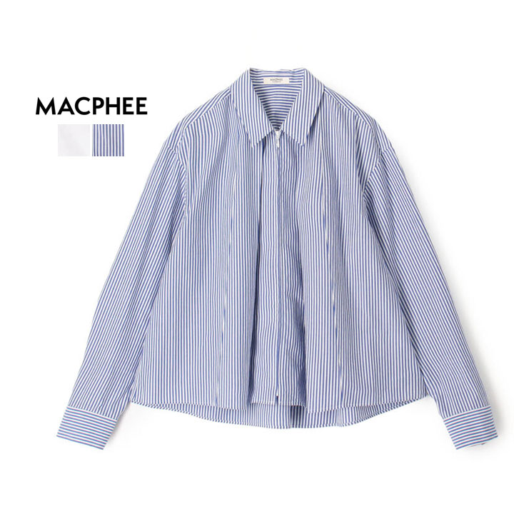 MACPHEE マカフィー｜コットンタイプライター ジップブラウス 12-01-62-01332