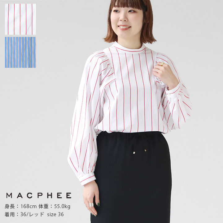 MACPHEE 【MACPHEE】コットンサージ セーラーカラーチュニック