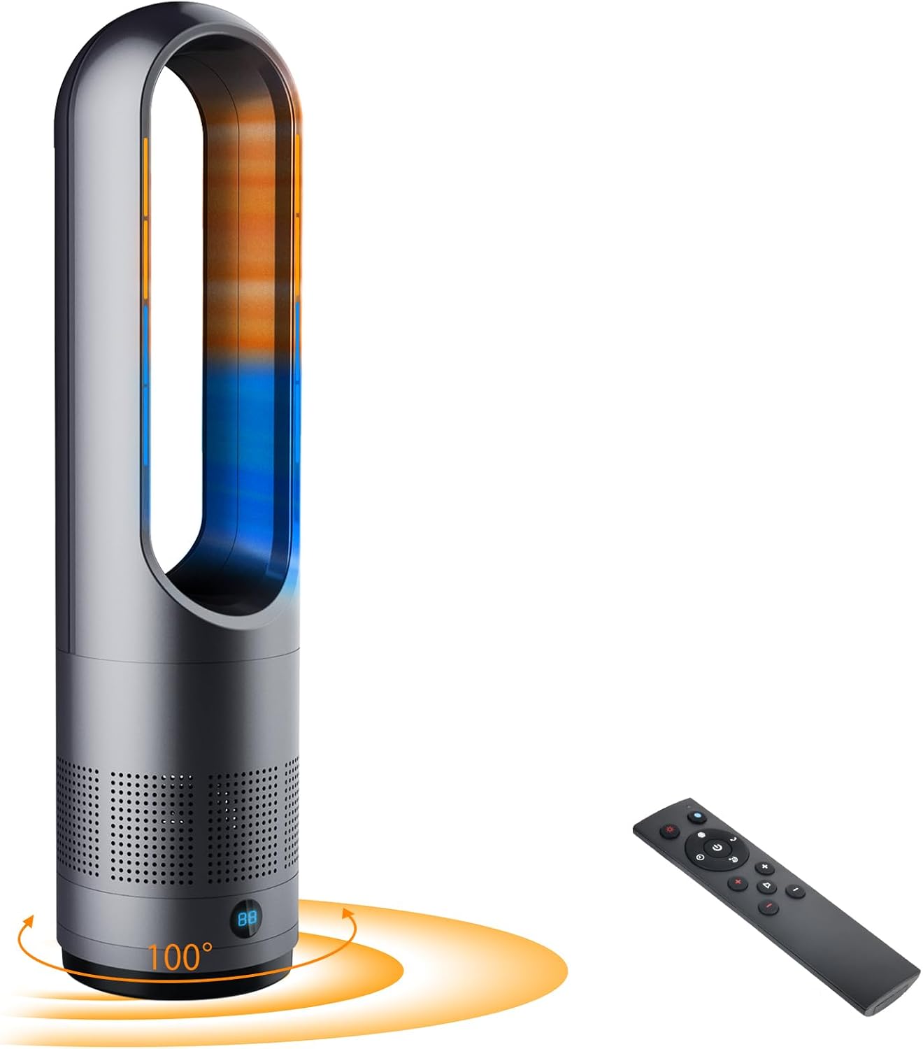 セラミックヒーター 【冬新定番・・韮暖兼用・羽根なし】ヒーター 暖房器具 省エネ 電気 3段階温風+8段階送風 100°首振り 9Hタイマー 静音 DCモーター 節電 リモコン操作 ・韮暖房 40W/1100Ｗ 大風量 速暖 過熱保護 転倒OFF 足元 スリム 暖房 セラミックファンヒーター