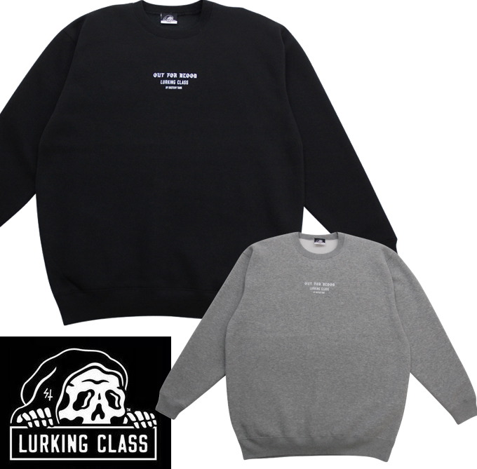 LURKING CLASS ラーキングクラス BLOOD CREW スケッチータンク パーカー クルー SKATE スケート ストリート TATOO タトゥデザイン BLACK GREY