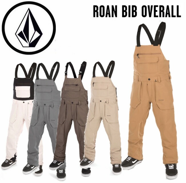 VOLCOM ボルコム Roan Bib Overall 22-23 ウェアー ウエアー ビブパンツ ボトムス M L XL スノーボード SNOW  [TEAK,BLACK.CAMEL,DARK KHAKI] CAMEL-BLACK