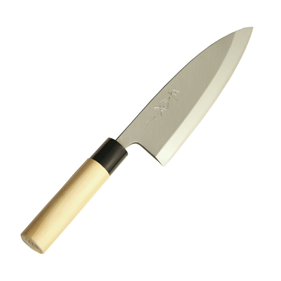 楽天市場】至光 白鋼 出刃切付 150 : 明治33年創業 本気の切味 實光包丁