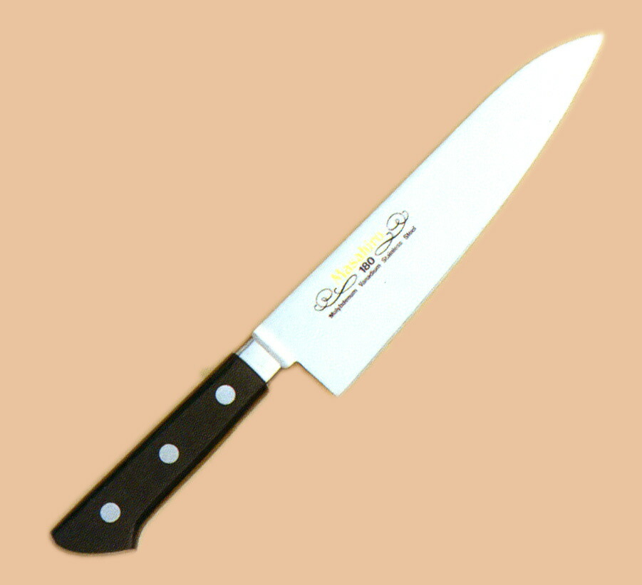【ギフト対応可】【正広】 MV口金付 牛刀 180mm 選べる無料ラッピング キッチン用品 キッチングッズ 調理器具 料理道具 調理用品 切れ味抜群 よく切れる 家庭用 業務用 洋包丁 庖丁 肉 牛肉 下処理