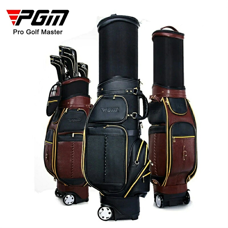 ★PGM★本革牛革キャディーバッグ 大容量5.0kg/6分割口枠 ゴルフバッグフードカバー付スポーツゴルフバック高品質 容量 防水 キャディバッグ(カートタイプ)ゴルフバッグ 長持ち 耐久性 高品質 大容量 シンプル プレゼント｜NEWYOKU